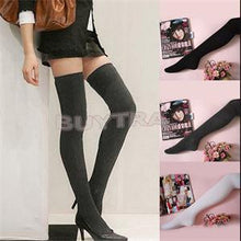 Design Cotton Made Casual Stockings Hosiery Women Above Knee Skinny Long Stockings Women Black White Grey SM6