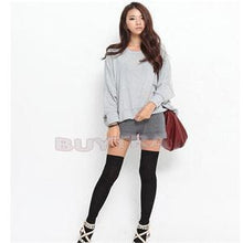 Design Cotton Made Casual Stockings Hosiery Women Above Knee Skinny Long Stockings Women Black White Grey SM6