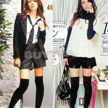 Design Cotton Made Casual Stockings Hosiery Women Above Knee Skinny Long Stockings Women Black White Grey SM6