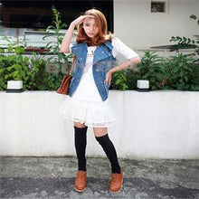 Design Cotton Made Casual Stockings Hosiery Women Above Knee Skinny Long Stockings Women Black White Grey SM6