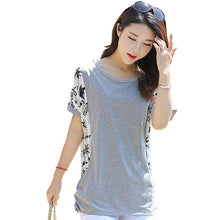 Brand New Short Batwing Sleeve Plus Size L-3XL T-shirts Female Print Lace t shirts Women Top 71061 SM6