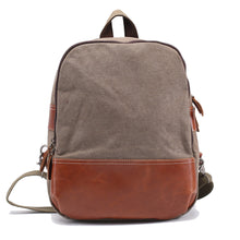 Retro Women Men Kpop Canvas Backpack Crazy Horse Leather Large Capacity Rucksacks For Girls Mochilas Femininas SM6