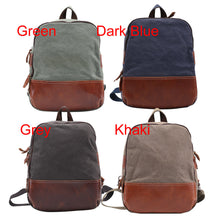 Retro Women Men Kpop Canvas Backpack Crazy Horse Leather Large Capacity Rucksacks For Girls Mochilas Femininas SM6