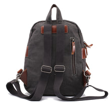 Retro Women Men Kpop Canvas Backpack Crazy Horse Leather Large Capacity Rucksacks For Girls Mochilas Femininas SM6