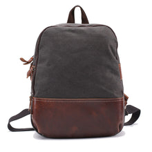 Retro Women Men Kpop Canvas Backpack Crazy Horse Leather Large Capacity Rucksacks For Girls Mochilas Femininas SM6