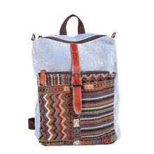 Vintage Women Embroidery Canvas Backpack Zipper Buckle Strap Front Pocket Students Travel Bags Boho Ethnic Backpack SM6