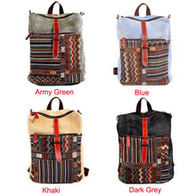 Vintage Women Embroidery Canvas Backpack Zipper Buckle Strap Front Pocket Students Travel Bags Boho Ethnic Backpack SM6