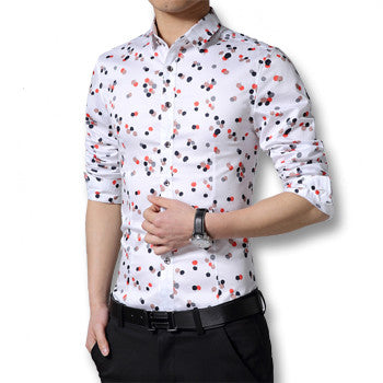 Camisa Masculina Chemise Homme Men Casual Slim Fit Large Size Long Sleeved Turn Down Collar Shirts Hombre SM6