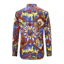 Camisa Masculina Tuxedo Shirts Men's Casual Slim Fit Long Sleeved Large Size Turn Down Collar Printing Shirts SM6