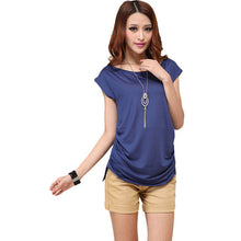 Casual Women Slash neck T shirts Female Short Sleeve tshirt Plus Size Modal S-4XL Tops 70829 SM6