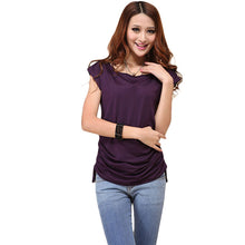Casual Women Slash neck T shirts Female Short Sleeve tshirt Plus Size Modal S-4XL Tops 70829 SM6