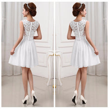 Chiffon  Style Dress Black Lace Formal Dress Sleeveless Knee Length Party Dresses Elegant  Back Zipper SM6