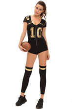 Club Football Sexy Costume Halloween Costumes For Black Hollow Out Mesh Stitching Short Sleeve Bodycon Jumpsuit SM6
