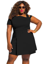 Cold Shoulder Party Dresses For Plus Size Clothing Backless Skater Dress Black  Ladies Plus Size Dresses XXXL SM6