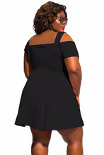 Cold Shoulder Party Dresses For Plus Size Clothing Backless Skater Dress Black  Ladies Plus Size Dresses XXXL SM6