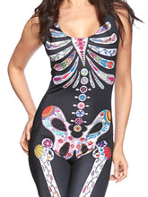 Colourful Hu Skeleton Skull Print Halloween Costumes For Sexy Jumpsuit Bodycon Sleeveless Costume Halloween Wo SM6