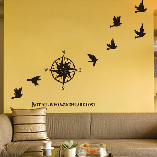 Compass wall sticker home decals decor removable waterproof SM6