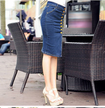 Cotton High Waist Denim Skirts Pencil Knee Length Long Jean Skirts Saia Jeans Large Plus Size Skirt 5xl 6xl SM6