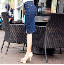 Cotton High Waist Denim Skirts Pencil Knee Length Long Jean Skirts Saia Jeans Large Plus Size Skirt 5xl 6xl SM6