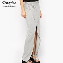 Cotton  Style Long Skirts Open Side Split Floor Length Long Maxi Skirts For Asymmetrical Maxi Skirt Long SM6