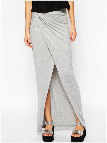 Cotton  Style Long Skirts Open Side Split Floor Length Long Maxi Skirts For Asymmetrical Maxi Skirt Long SM6