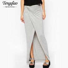 Cotton  Style Long Skirts Open Side Split Floor Length Long Maxi Skirts For Asymmetrical Maxi Skirt Long SM6