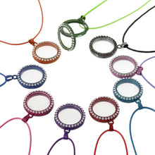 Crystal Living Memory Floating Charms Glass Round Locket Pendant Charm Necklace SM6