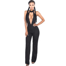 Daring Halter Backless Off Shoulder Wide Leg Jumpsuit For Black Romper Sexy Club Jumpsuit Combinaison Femme SM6