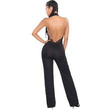 Daring Halter Backless Off Shoulder Wide Leg Jumpsuit For Black Romper Sexy Club Jumpsuit Combinaison Femme SM6