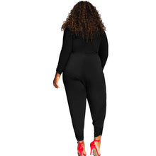 Deep V Neck Plus Size Rompers  Jumpsuit Sexy Hollow Out Long Sleeve Plus Size Elegant Jumpsuit Long Pants XXL XXXL SM6