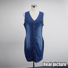 Denim Dress With Pockets Blue Short Bodycon Dress Sleeveless Mini Casual Tight  Denim Sundress  Clothes SM6
