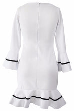 Draped Stitching Dress Long Sleeve Party Dresses Short Mini Elegant White Pencil Dress SM6