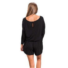 Elastic Rope Belt Combinaison Short Femme Playsuits And Jumpsuits Elegant Black Rompers  Long Sleeve Jumpsuit Shorts SM6