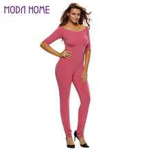 Fall Womens Bodycon Rompers Solid Slash Neck Elegant Jumpsuits Half Sleeve Slim Night Club Sexy Bodysuit Women Black SM6