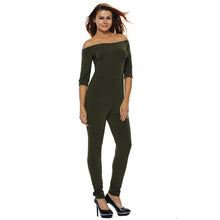 Fall Womens Bodycon Rompers Solid Slash Neck Elegant Jumpsuits Half Sleeve Slim Night Club Sexy Bodysuit Women Black SM6