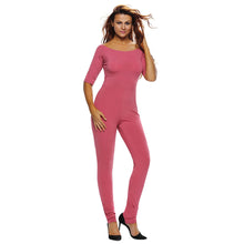 Fall Womens Bodycon Rompers Solid Slash Neck Elegant Jumpsuits Half Sleeve Slim Night Club Sexy Bodysuit Women Black SM6