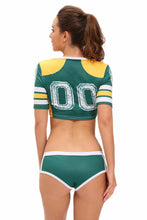 Fantasy Football Costume Sexy.Halloween Costumes For Party Short Sleeve Two Piece Crop Top And Shorts Set Suit SM6