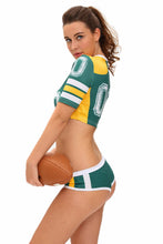 Fantasy Football Costume Sexy.Halloween Costumes For Party Short Sleeve Two Piece Crop Top And Shorts Set Suit SM6