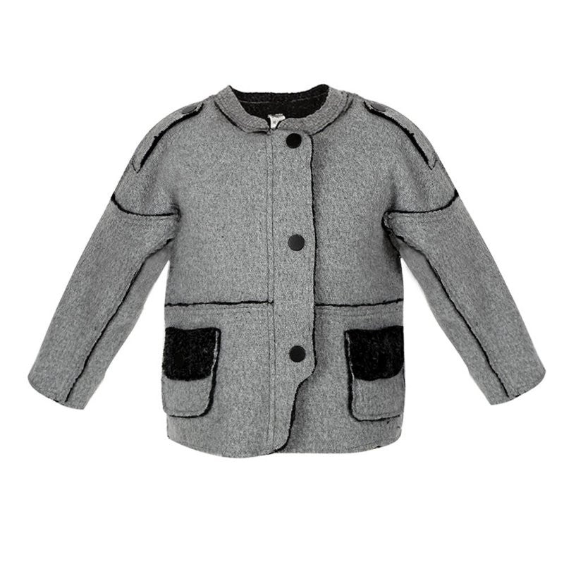 Fashion New Patchwork Velvet Jacket Unisex Kids Boys Girls Winer Warm Coat BOBORA SM6