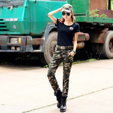Fashion Skinny Casual Military Women Pants Camouflage Slim Overalls Army Skinny Pencil pants SM6