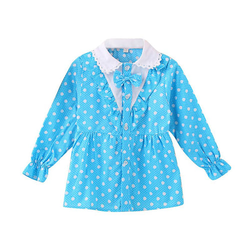 Baby Girls Blouse Little Kids Tops Long Sleeve Polka Dot Shirts 1-4 Years PY2 SM6