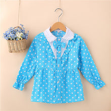 Baby Girls Blouse Little Kids Tops Long Sleeve Polka Dot Shirts 1-4 Years PY2 SM6