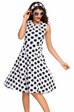 Polka Dot Dress Cute Black Skater Dress Casual Sleeveless Knee Length Short Party Dresses Sundress SM6