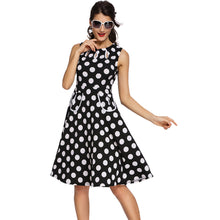 Polka Dot Dress Cute Black Skater Dress Casual Sleeveless Knee Length Short Party Dresses Sundress SM6