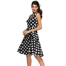 Polka Dot Dress Cute Black Skater Dress Casual Sleeveless Knee Length Short Party Dresses Sundress SM6