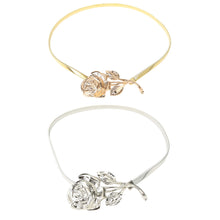 Women Belts Flower Clasp Front Stretch Elastic Belt Slim Skinny Waist Strap Ceinture GoldSilver SM6