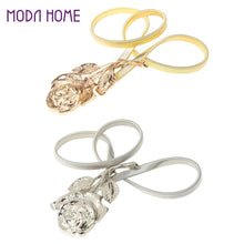 Women Belts Flower Clasp Front Stretch Elastic Belt Slim Skinny Waist Strap Ceinture GoldSilver SM6
