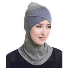 Women Lace Muslim Hijab Solid Stretch Net Cross Modal Trim Islamic Turban Head Cover Islam Wrap Hijab Caps SM6