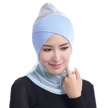 Women Lace Muslim Hijab Solid Stretch Net Cross Modal Trim Islamic Turban Head Cover Islam Wrap Hijab Caps SM6