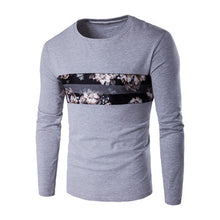 Floral T Shirts Hombre Camisa Masculina Menswear Men's Casual Slim Fit Long Sleeved O Neck T Shirts Hombre SM6